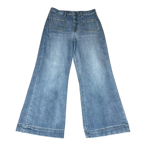 Dear John Denim - Dear John Womens Wide Leg High Rise Patch Pocket Jeans Blue Size 32 DPM-55-A152